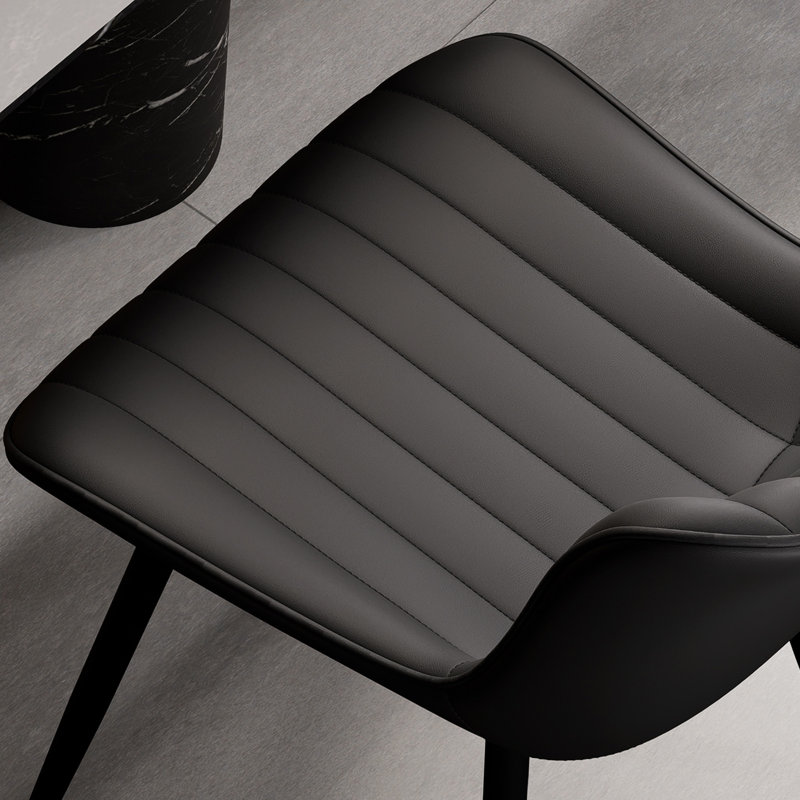 17.7'' H Tufted Upholstered Pine Side Chair, Black