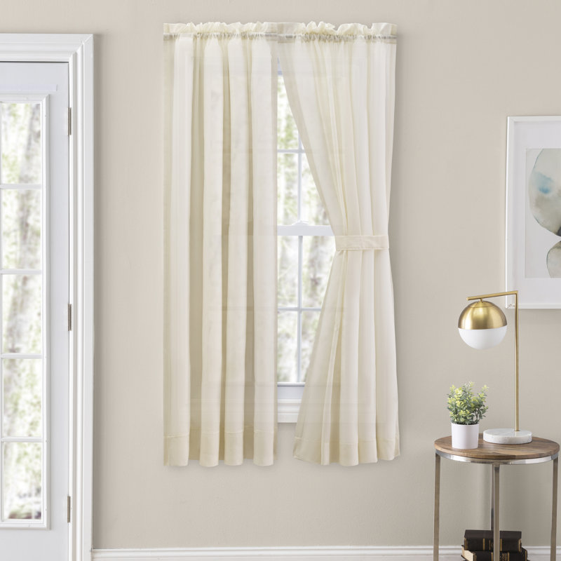 Rasool Semi Sheer Curtain, Natural, 40" W x 63" L