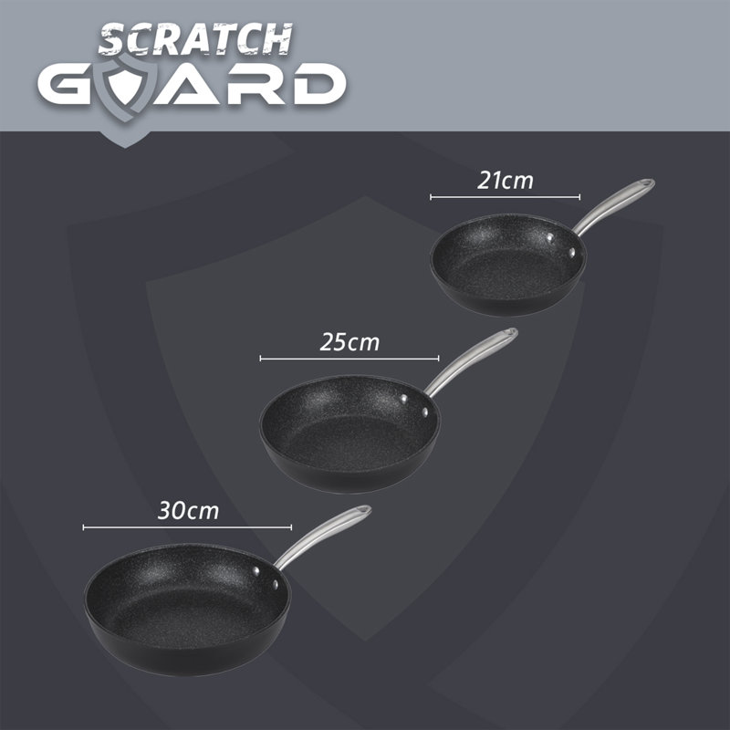 Prestige Scratch Guard Non-Stick Frying Pan - Suitable As induction Frying Pan, Scratch Resistant, Easy Cleaning Ceramic Exterior with Steel Base, Black
