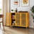 Bamboo Bathroom Cabinet 3-Door Storage Organizer w/ Shelves Natural
