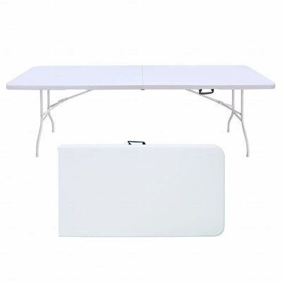 Pink Folding Patio Table, Portable Plastic Table For Camping, Picnics, Parties, High Load Bearing