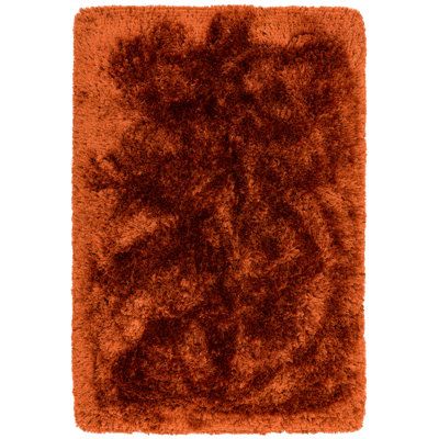 Plush Deep Pile Shaggy Rust Rug