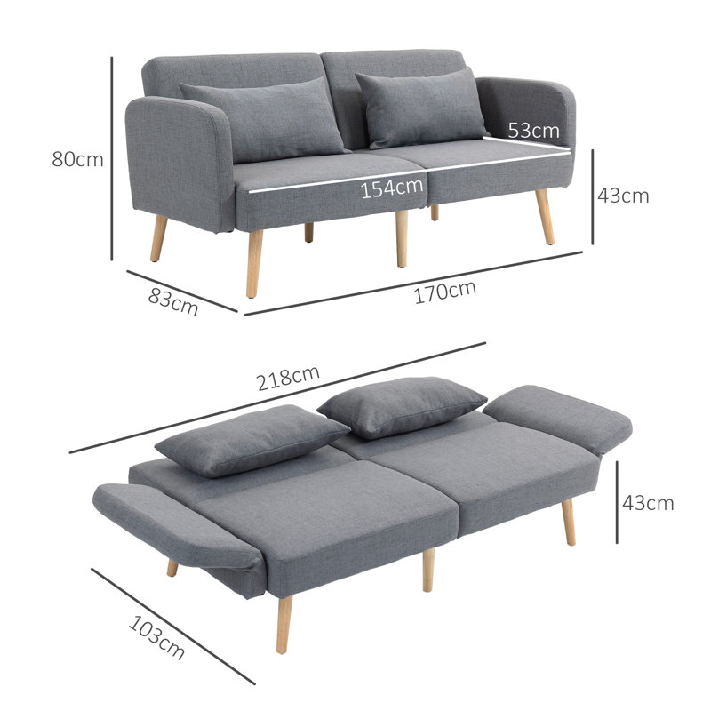 Baret 2 Seater Linen Sofa, Grey