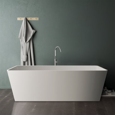 Baignoire de trempage autoportante à surface solide de 67 pouces pour salle de bain