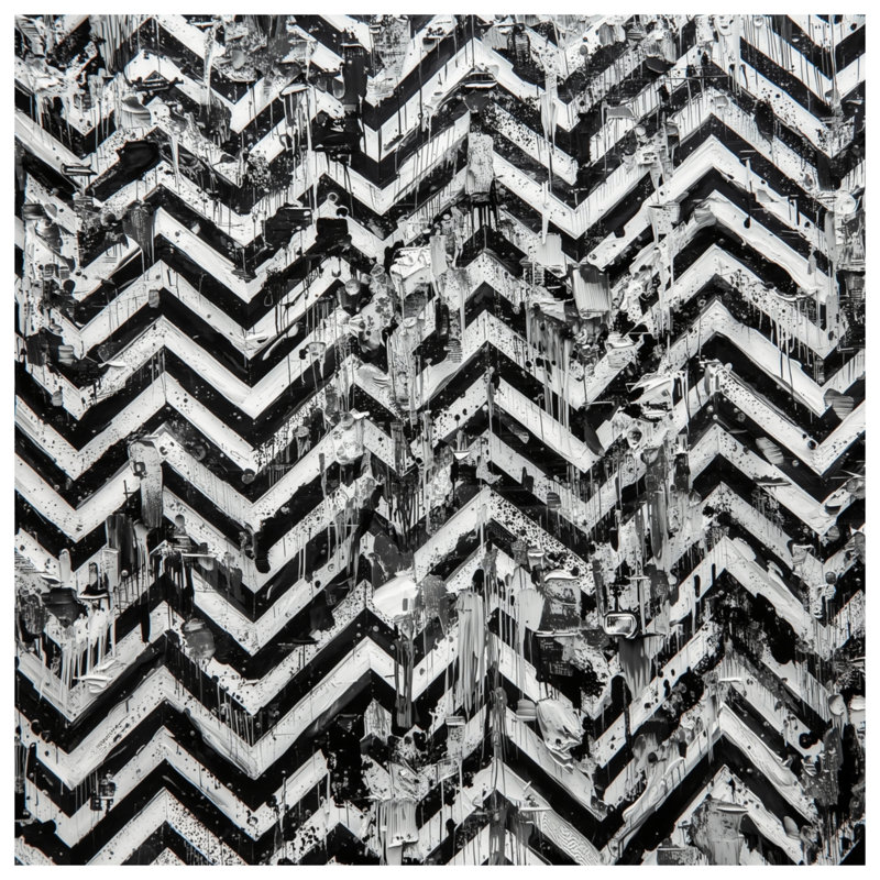 Coussins décoratifs noirs et blancs à motif de chevrons, 14 X 14 pouces