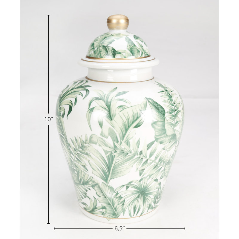 Kevern Porcelain Ginger Jar, Green