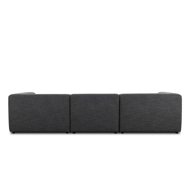 Lawndale Sectional, Saxon Charcoal Polyester Blend, Right Hand Facing