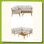 Ensemble de coin de patio d'extérieur 4 pièces en bois d'acacia et corde