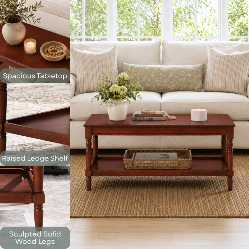 Mayall 40" Coffee Table with Shelf, Mahogany