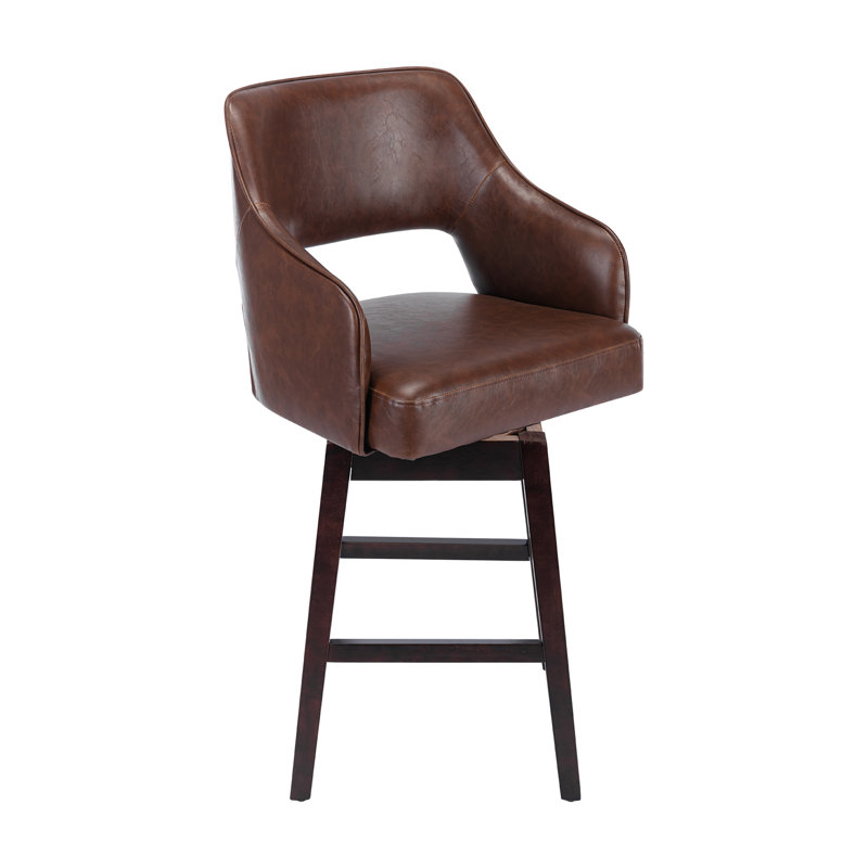 Tabouret de comptoir pivotant Elser, Café noir, Brun