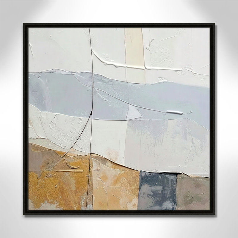 «Plastered I Print» par Alonza Saunders, Framed Canvas, 25.5'' W x 25.5'' H, Espresso Floater