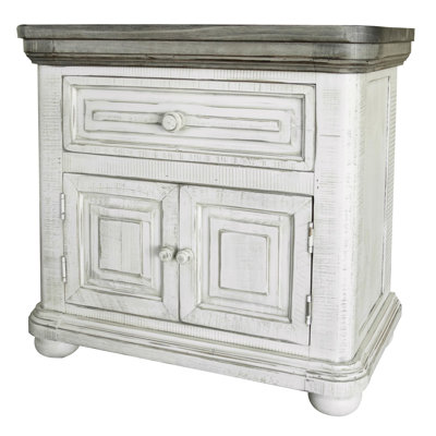 Table de chevet 1 tiroir, 2 portes Luna Grey