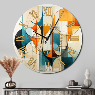 Horloge murale orange Mid-Century Harmony