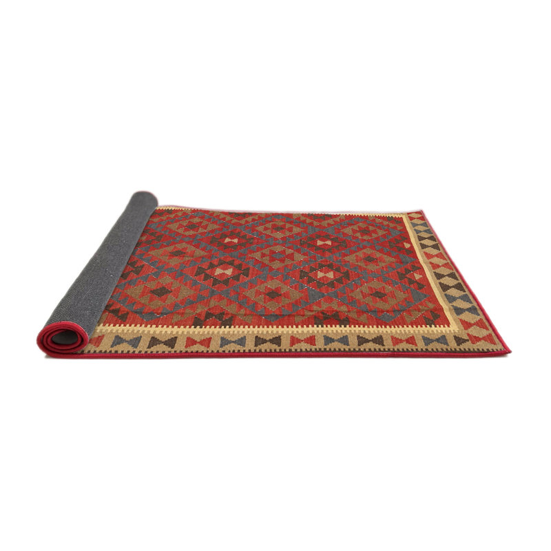 Tapis brun/rouge contemporain Allante, Rond 6 pi