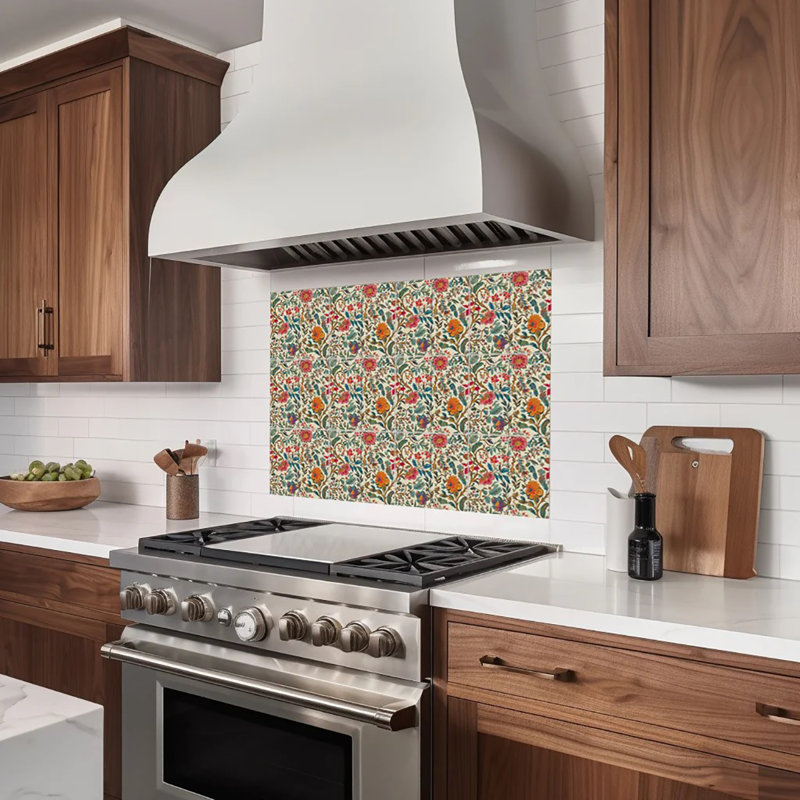 Carrelage mosaïque floral en vinyle 6 po x 6 po (ensemble de 24)