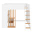 Lit mezzanine en bois avec échelle et tablettes de rangement intégrées-697385413