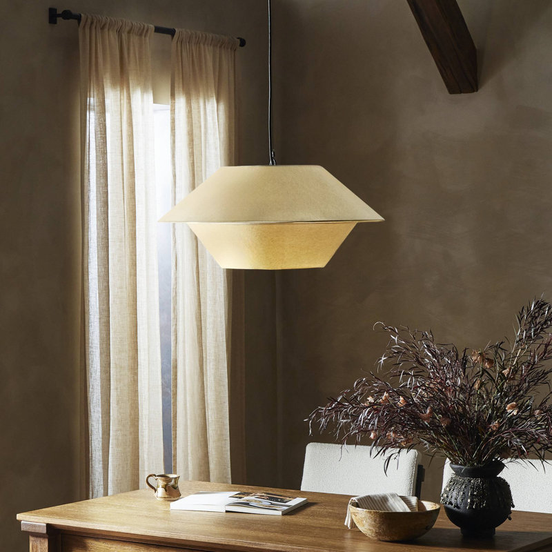 McCarthy Pendant-Beige Linen, Cotton, Beige