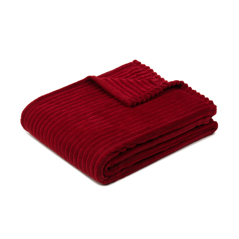 Fine corduroy blanket, Carmine red