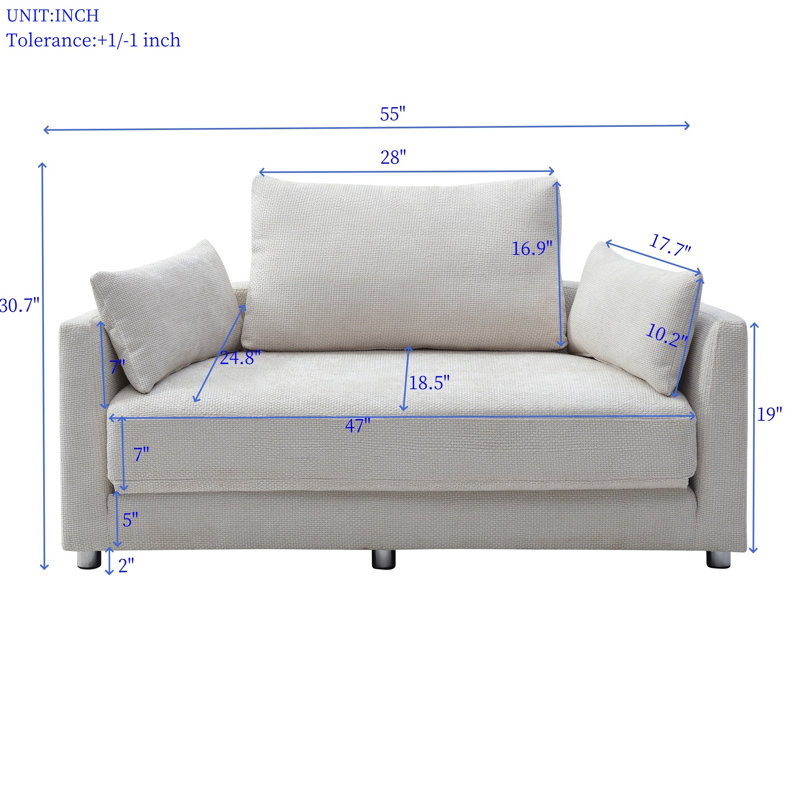 Foldable Sleeper Sofa Bed, Beige