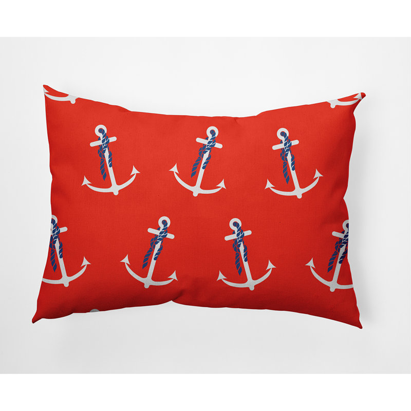 Housse et insert de coussin rectangulaire d'extérieur Anchor Whimsy, Orange