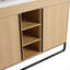 Armoire de salle de bain autoportante, porte à fermeture douce et support de rangement à 3 ouvertures, emballage KD (meuble-lavabo seulement, sans lavabo)