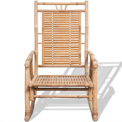 Chaise berçante avec coussin, chaise longue en bambou 1,6 po / 2,8 po