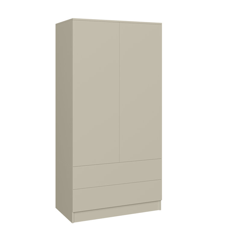 2 Door Manufactured Wood Wardrobe, Grey
