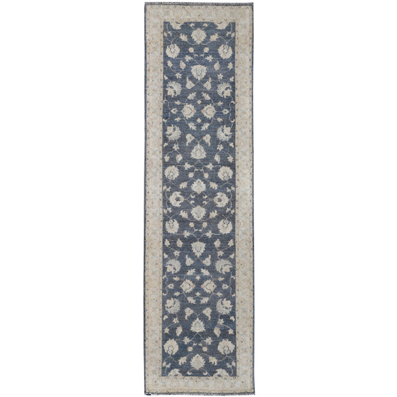 Tapis beige/gris noué la à la main