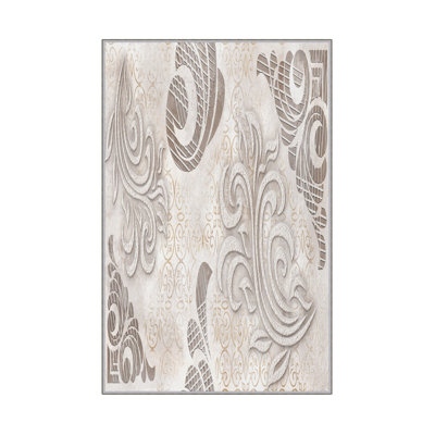 Elegant Hall Carpet, 3D Digital Print Design, 3.9 x 4.9 ft | 100% Polyester, Antibacterial, Non-Slip PVC Dot Underside, Pile Height: 0.04 in, Machine Washable, Perfect for Living Room & Entryway Decor