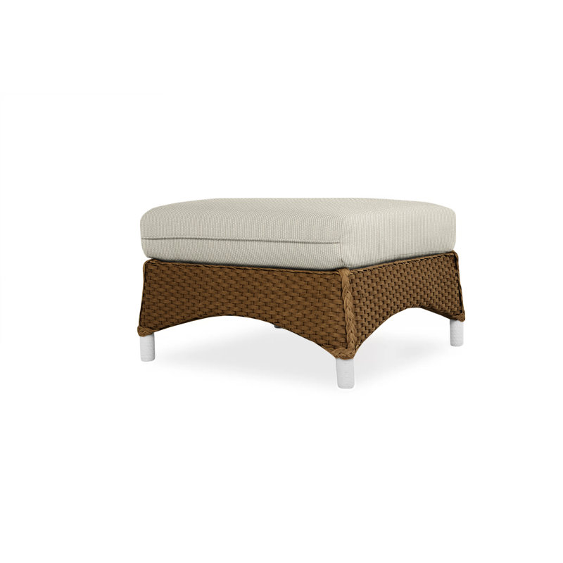 Mandalay Outdoor Ottoman, Decorline Navy, Bark