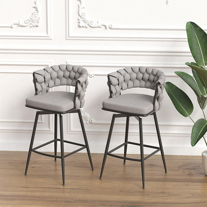 Tabouret, Gris, 2, Tabouret de bar (siège d'une hauteur de 28,35 po)