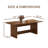 63" Mid Century Modern Rectangular Brown Wood Dining Table, Seats 4-6 People-552602100