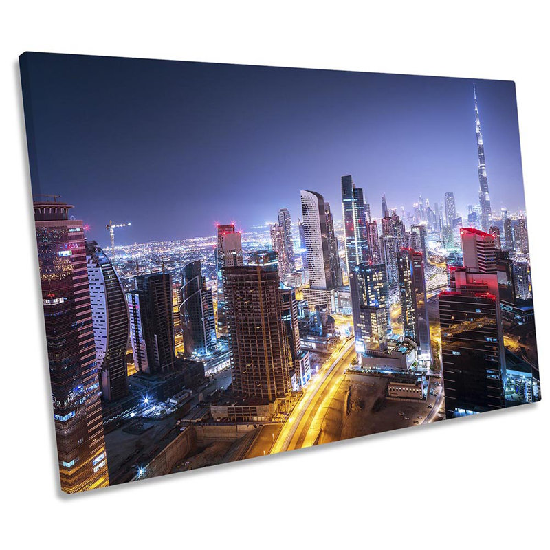 Dubai City Skyline - Wrapped Canvas Print, 30.5cm H x 45.7cm W x 2cm D