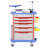 5 Tiers Lab Carts Mobile Medical Cart with 5 Drawers & 2 Trash Cans Blue, Trolley Storage Cart with PP Material