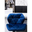 Fauteuil pivotant en velours bleu (2) à hauteur réglable avec dossier mi-hauteur et repose-pieds-659381892