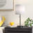 Sarriah Modern Stick Accent Table Lamp with Pull Chain and White Fabric Shade, Brushed Steel-403329833