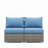 59.8"Width Outdoor Wicker Armless Sofa Set, 2-Piece Patio Loveseat Set With Blue Cushions