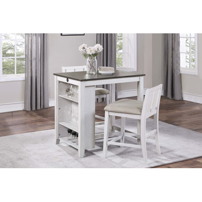 Ensemble de 3 tables à hauteur de comptoir avec tablettes USB