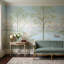 Murale pastorale, paysage, fleurs printanières, aquarelle-838398739-838398766