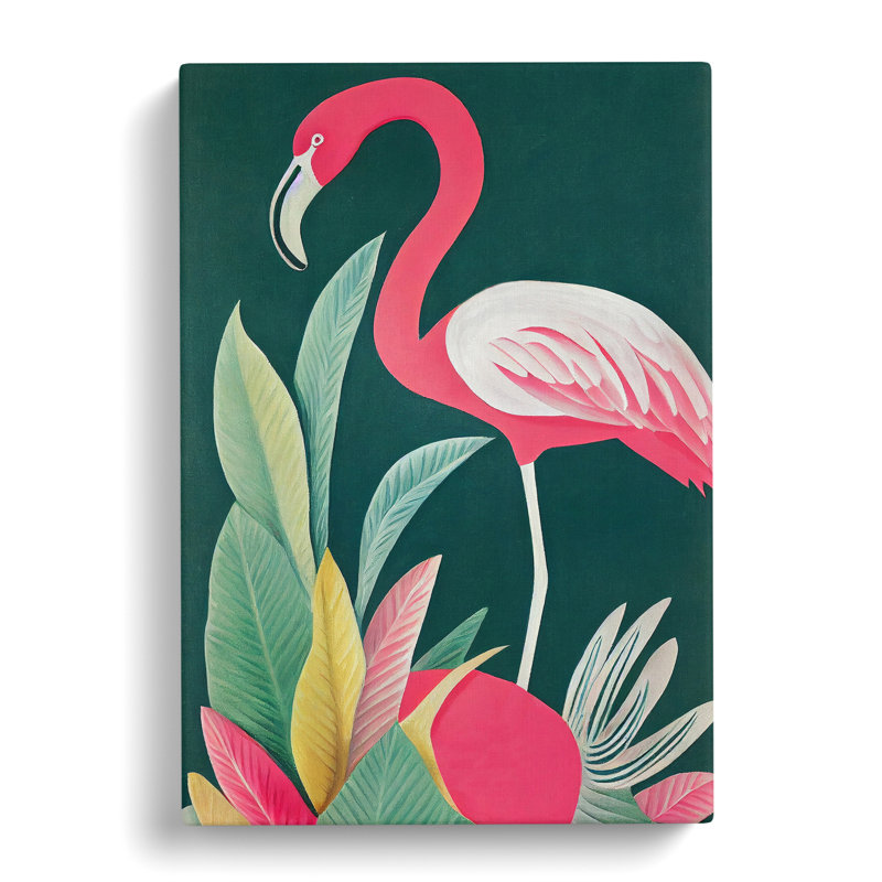 Pretty Flamingo - Wrapped Canvas, 76cm H x 50cm W x 3cm D
