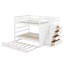Lit superposé double avec lit gigogne et escalier, lit superposé multifonctionnel en bois massif avec 4 tiroirs de rangement et garde-corps de sécurité-683134517