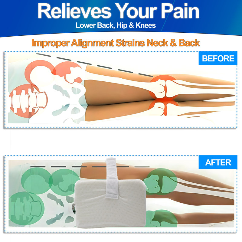 Ergonomic Memory Foam Wedge Pillow for Side Sleepers