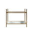 Meuble-lavabo sur pied ASO de 36 po, structure en acier inoxydable avec pattes réglables, étagères en verre trempé mat, sans lavabo, couleur or