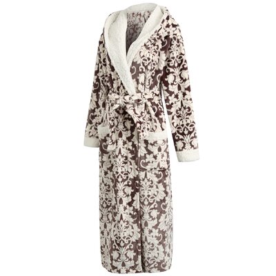 Rosdorf Park Women's Long Hooded Robe Plush Soft Warm Fleece Elegant Lounger Collar Style Bathrobe Housecoat Sleepwear For Ladies EF7E3A72C3C04C54A3A2 -  6B3FFB30B1B642A3BEE271759DE6F0DF