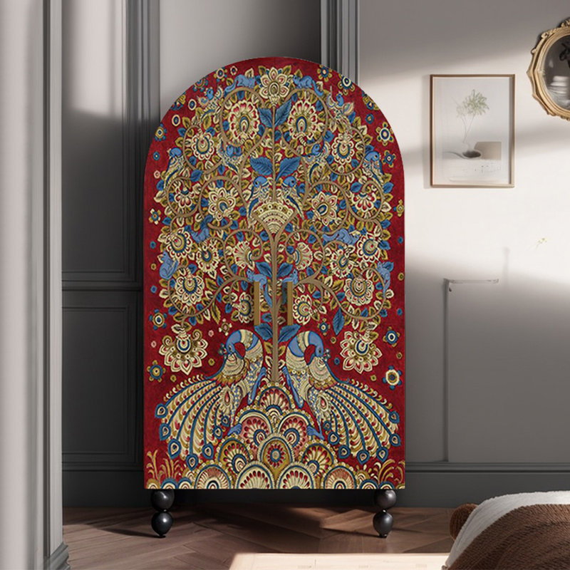 Garde-robe arquée moderne à double porte pour chambre simple, Noir, noir, noir, noir