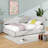 Upholstered Corner Daybed, Modern L-Shaped Daybed With Tufted Curve Backrest-455318858
