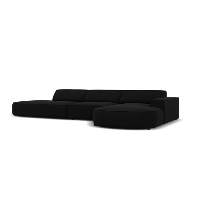 Modular L-Shaped Corner Sofa, Right Hand Facing, Black