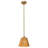 Farmhouse Brown 1-Light Dimmable Pendant Light With Woven Flower Shade