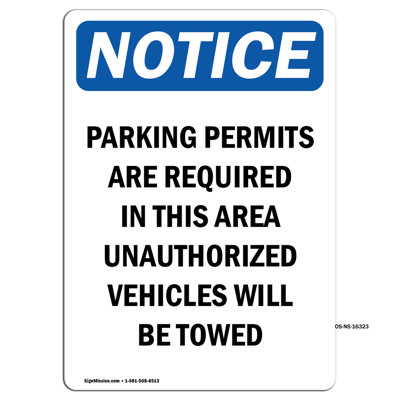 Parking Permits Are Required Sign