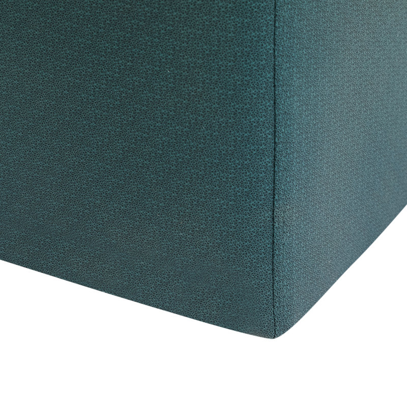 Repose-pieds en cuir Dirrick, Bleu sarcelle